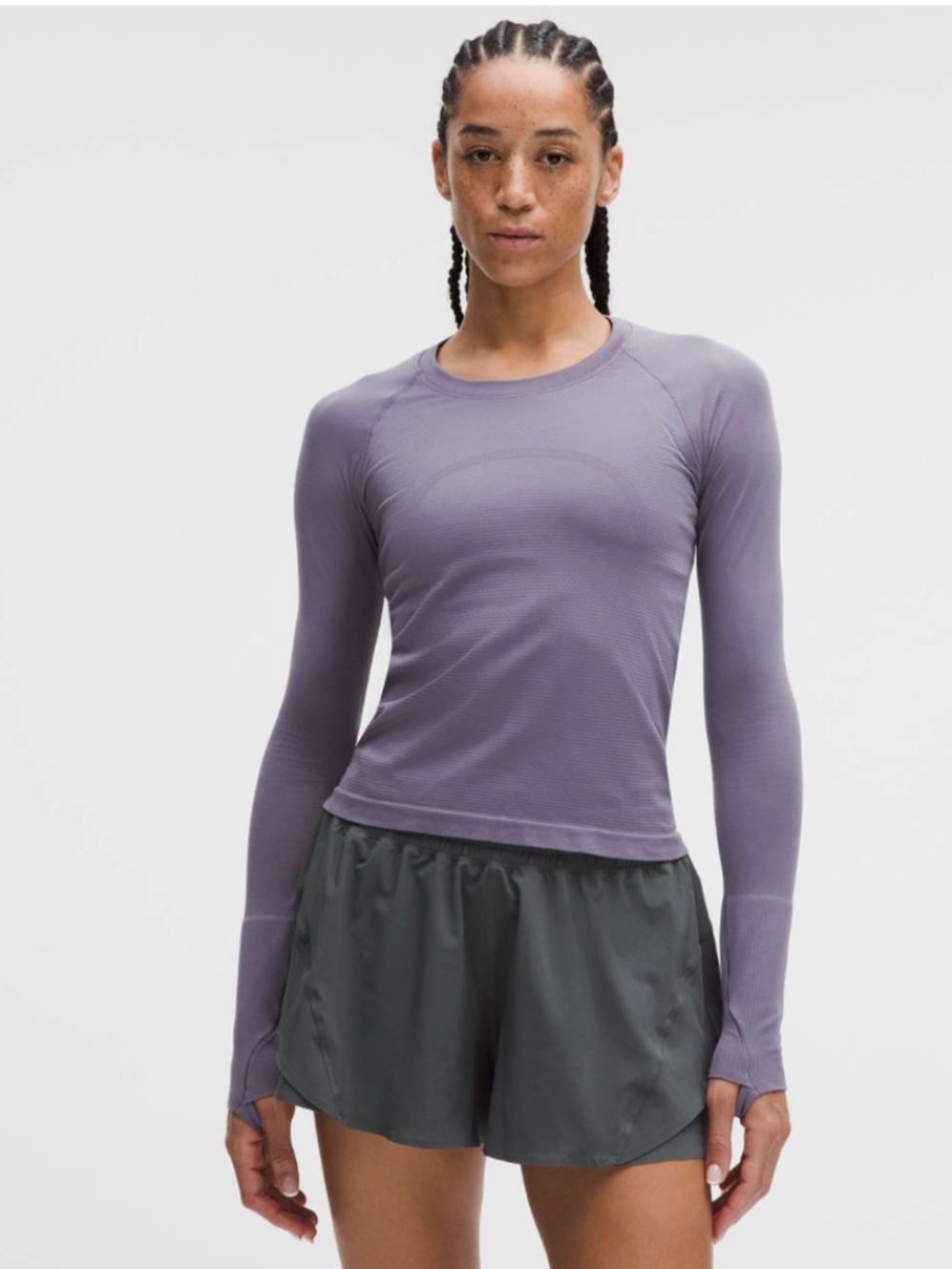 NEW! Lululemon Swiftly Tech Long-Sleeve Shirt 2.0 *Waist Length Grape Mist 6 $78